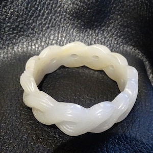 Antique Mutton Fat Hetian Nephrite Ring Museum Quality