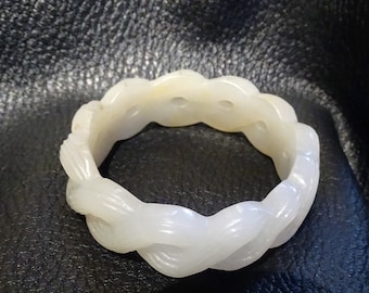 Exquisite Jade Bangle Bracelet, Antique Mutton Fat Hetian Nephrite, Qing 18/19th Century