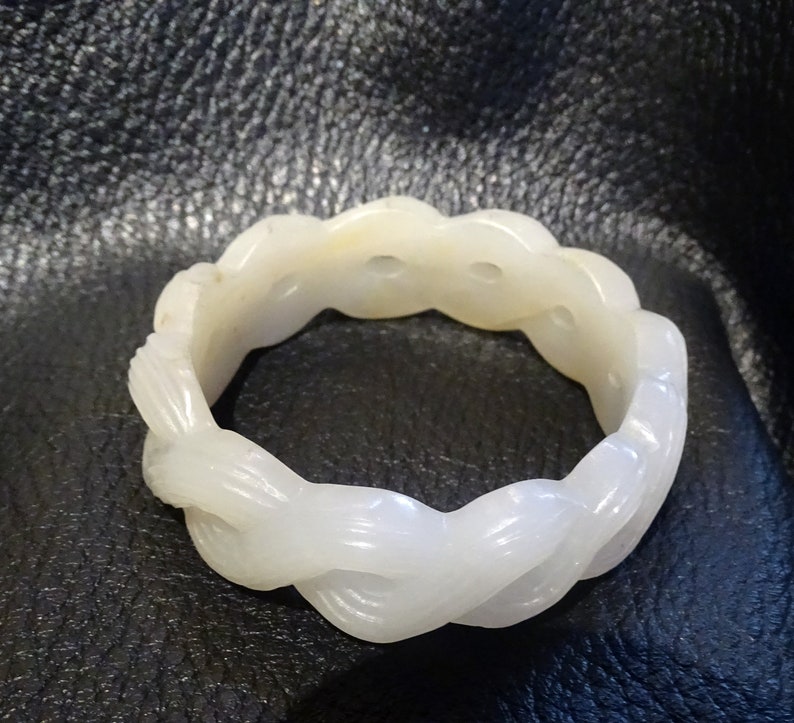 Antique Mutton Fat Hetian Nephrite Ring Museum Quality