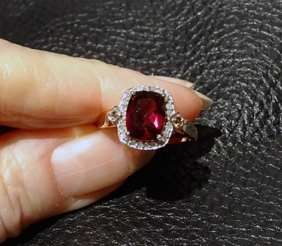 Diamond Purple Garnet Ring - image 3