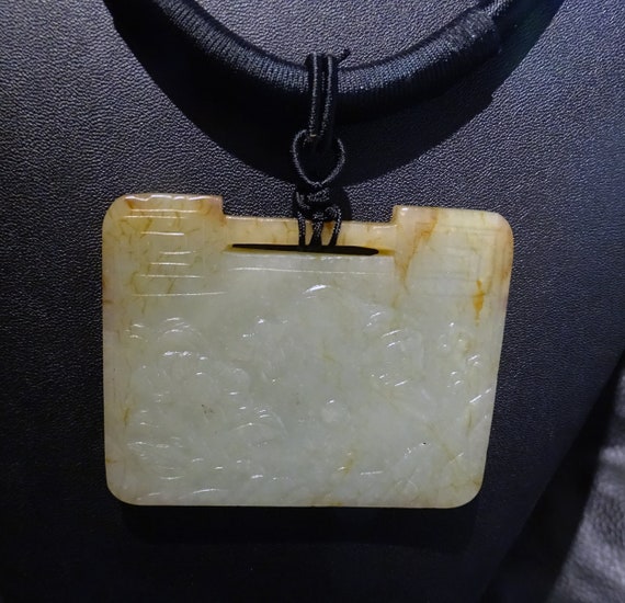 Jade Pendant Necklace, Hetian Nephrite, Qing 1800s - image 8