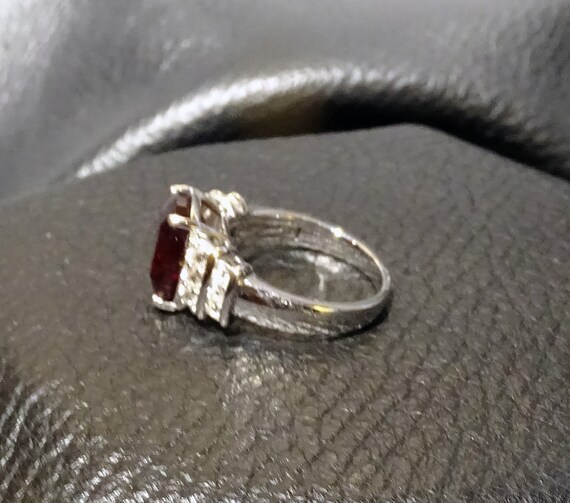 Ruby Solitaire Ring, 6 ctw, Platinum over Sterling - image 4