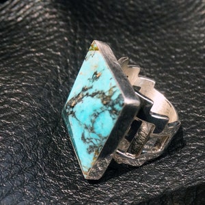 Turquoise Pyramid Ring, Kingman image 5