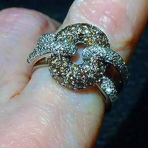 Natural Diamond Ring, 18K White Gold, Estate