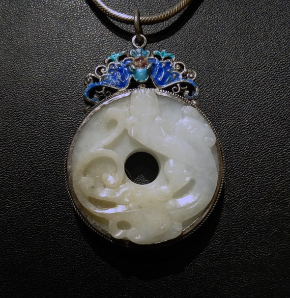 Jade Pendant Necklace, Hetian Mutton Fat Nephrite… - image 4