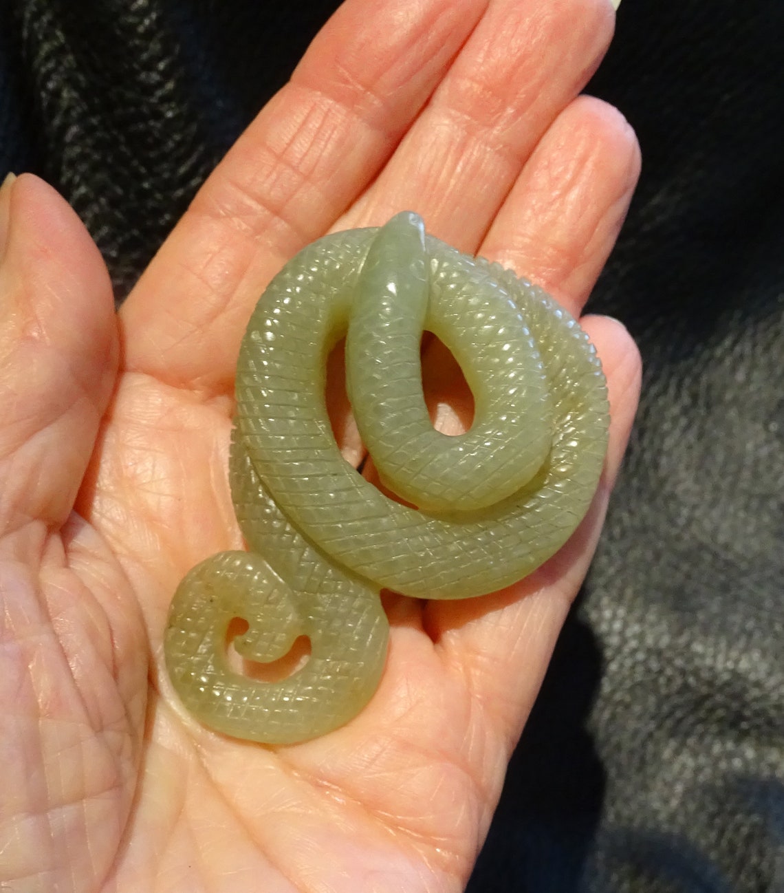 Jade Snake Pendant Necklace Hetian Nephrite Qing 1800s Etsy