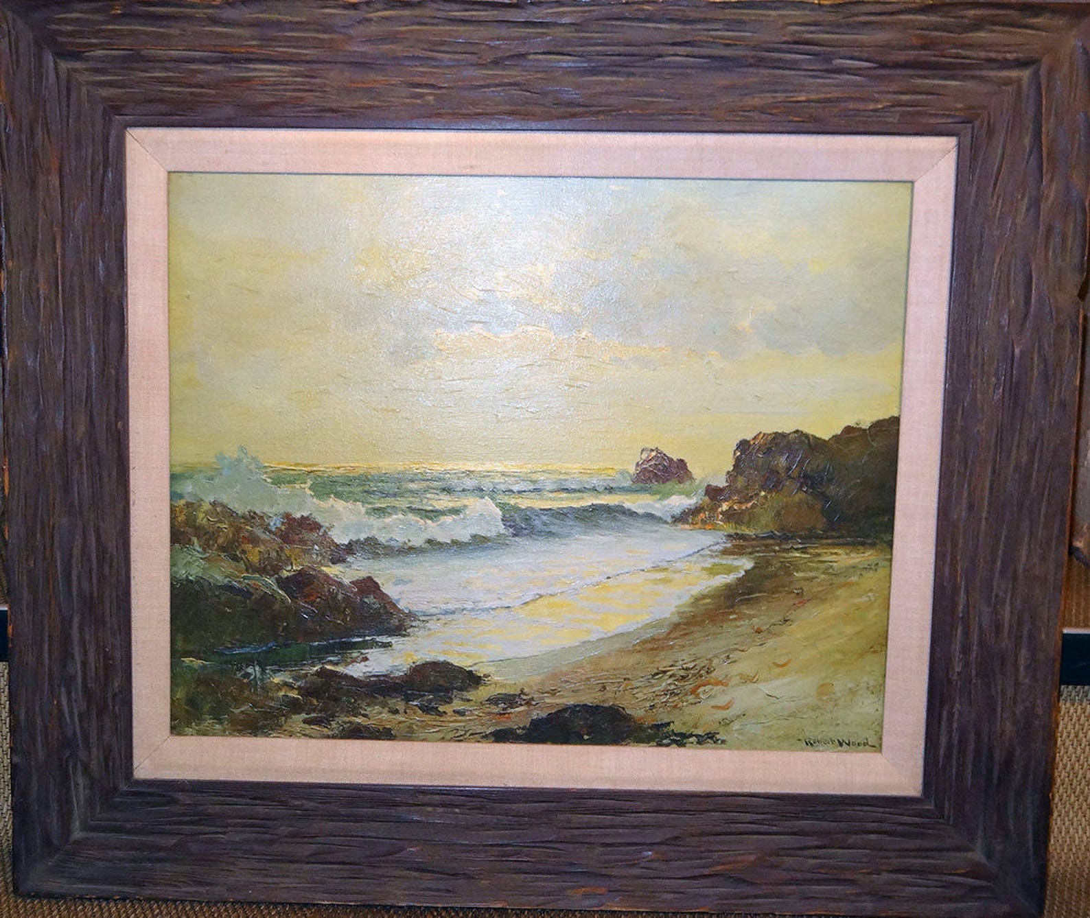 Robert Wood Seascape Painting Oil on Canvas Mid20th Century Etsy