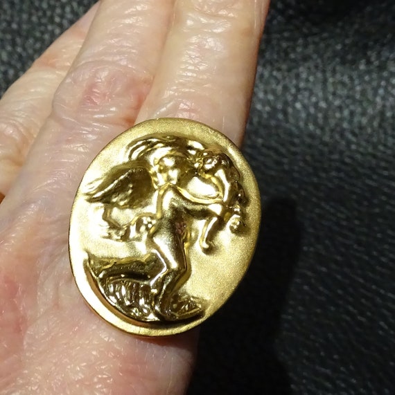 Cupid Statement Ring, 18K Gold over Sterling Silver