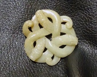 Jade Snake Pendant, Hetian Nephrite, Qing Dynasty 1800s