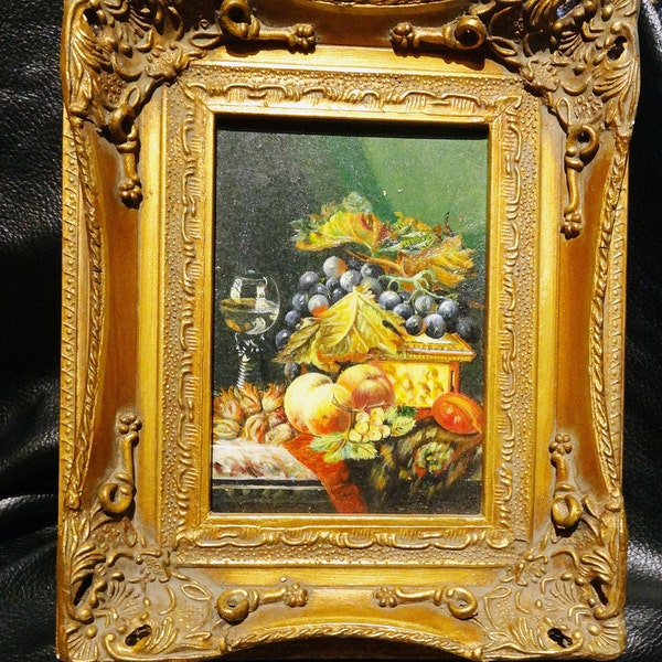 Antique Oil Painting Still Life Gilt Frame Circa 1900