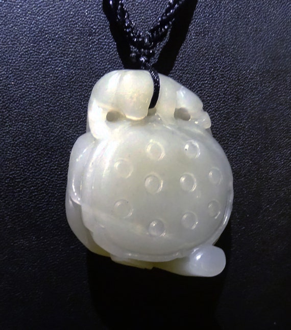 Jade Pendant Necklace, Hetian Nephrite, Qing 1800s - image 4