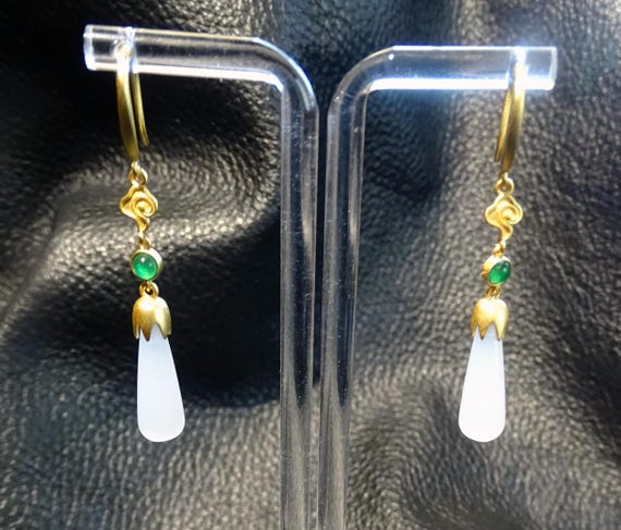 Gemstone Dangle Drop Earrings - image 9