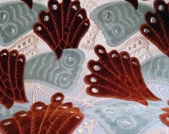 ArtDeco Silk Velvet Fabric, Exquisite, 3 Yards, Museum Quality