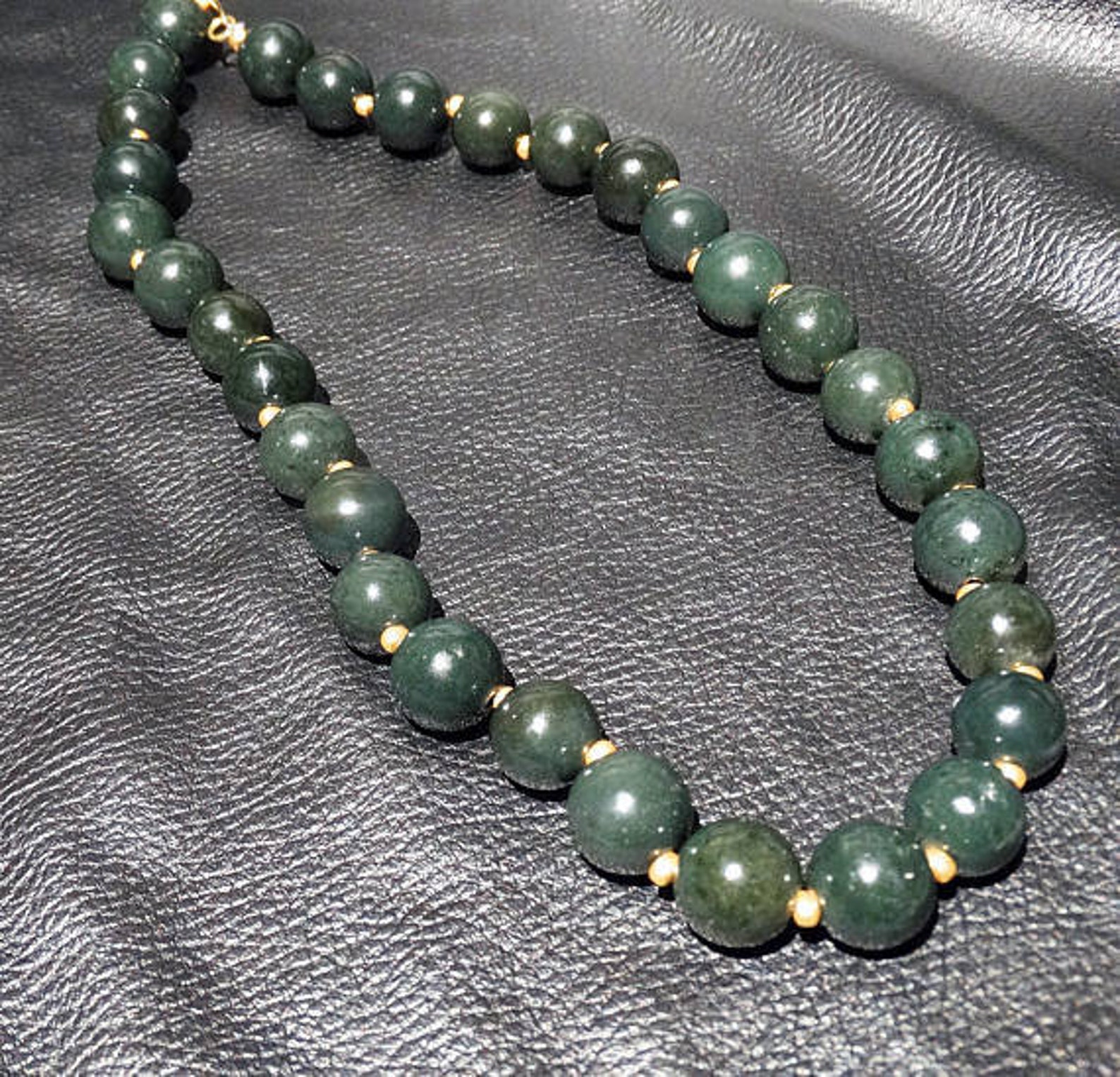 Black Jade Necklace Etsy
