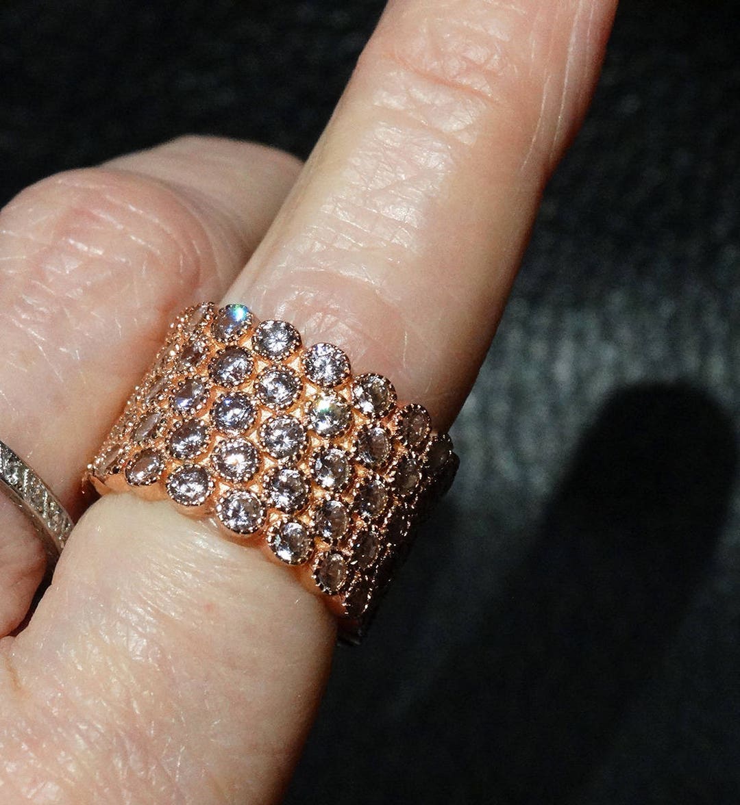 Pink Diamond Replica Ring, Rose Gold Over Sterling - Etsy