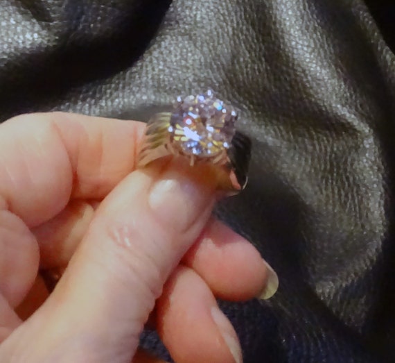 Solitaire CZ Ring, Platinum over Sterling, AAA Qu… - image 6