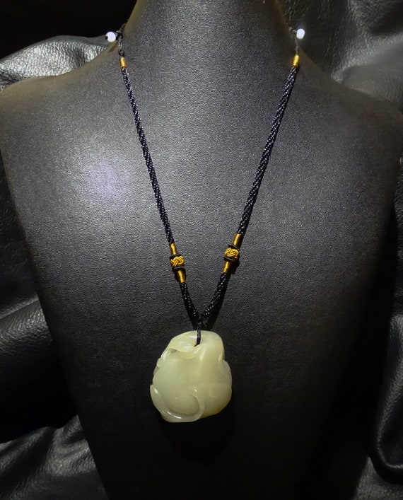 Jade Pendant Necklace, Hetian Nephrite, Qing 1800s - image 8