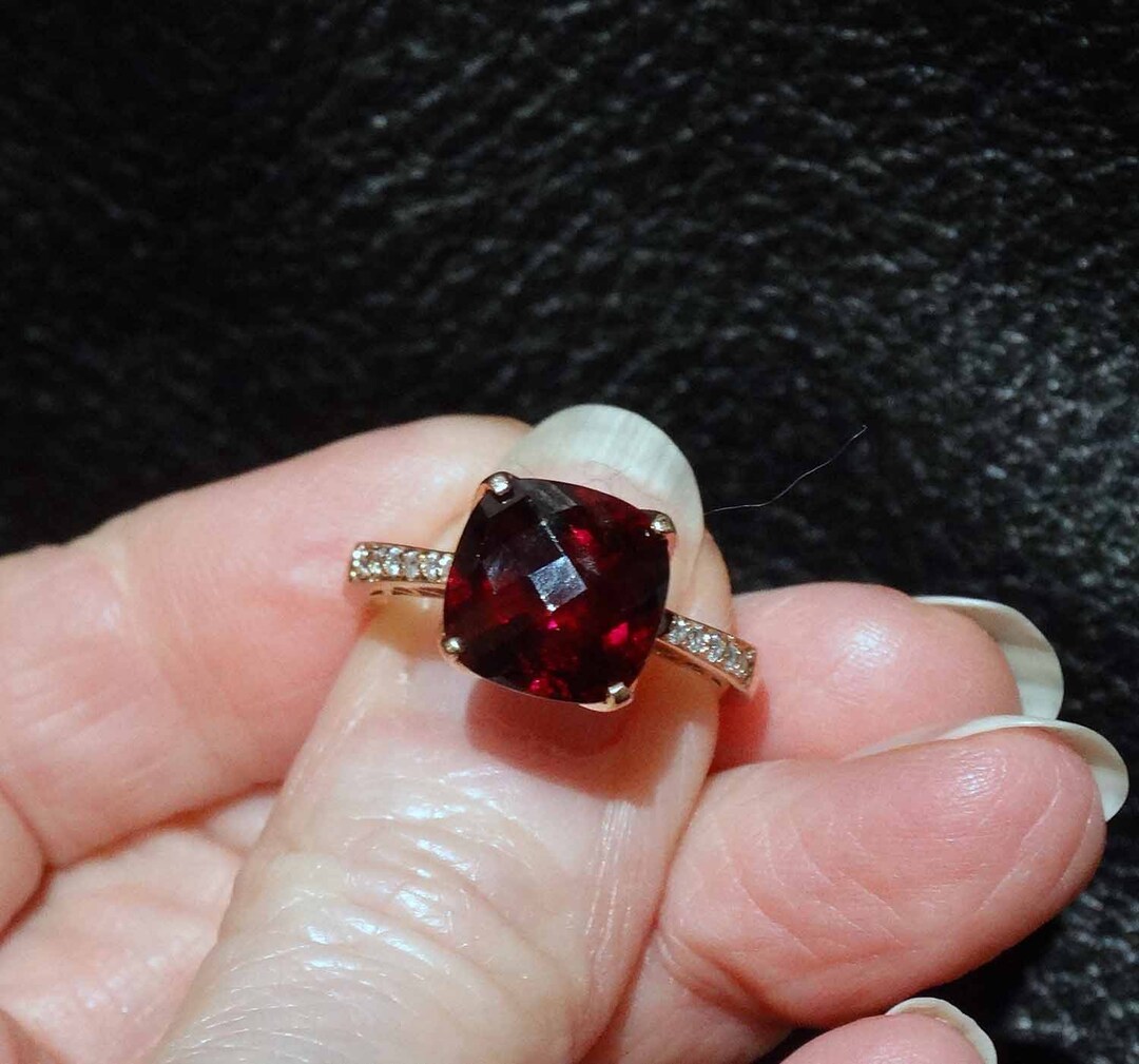 Rhodolite Diamond Ring EFFY 6.83ctw 14K Rose Gold Etsy Sweden