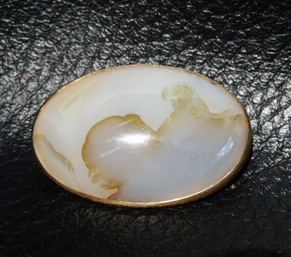 14K Agate Brooch/Pendant, Rose Gold, Victorian 18… - image 3