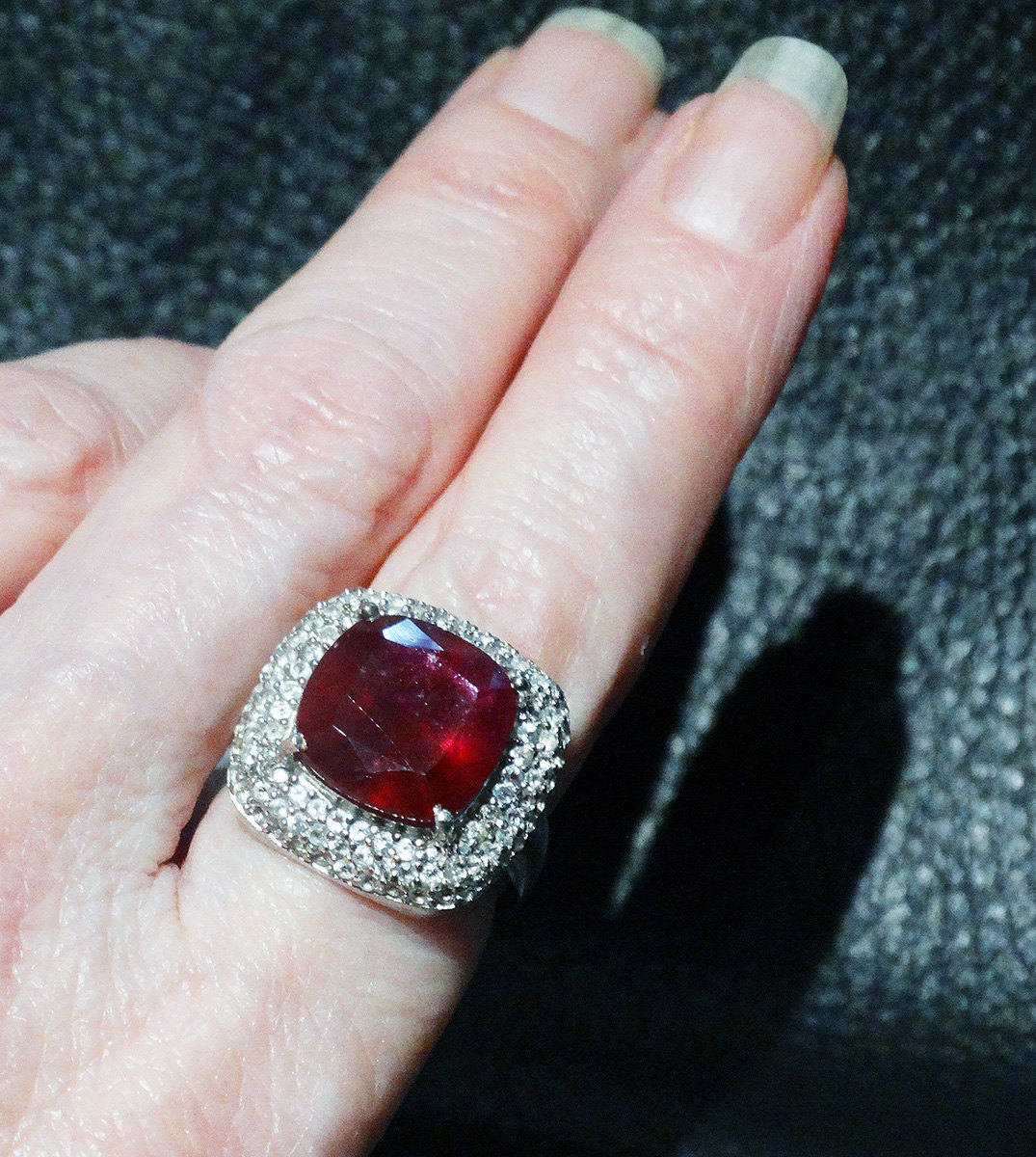 Genuine Ruby Ring 5 Carat White Topaz Sterling Silver Etsy