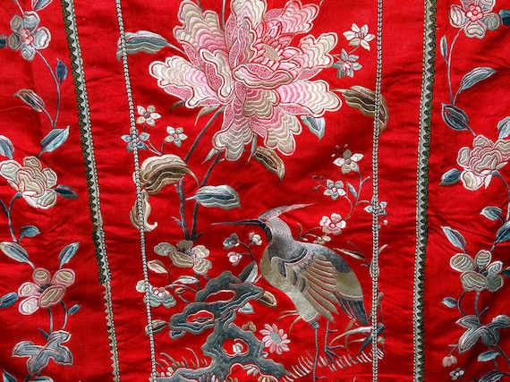 Embroidered Chinese Silk Skirt, Qing Dynasty