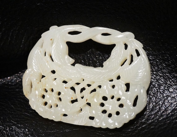 Carved Jade Pendant, Mutton Fat Qing Dynasty 1800s