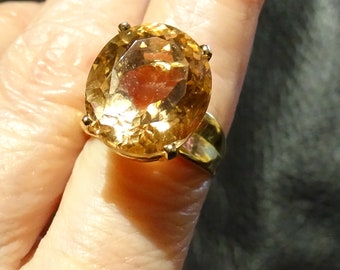 14K Peach Morganite Ring, Vintage Solitaire