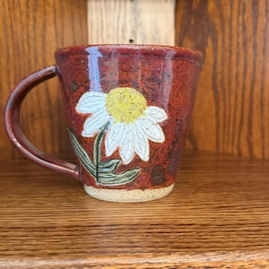 Fiore, intagliato a mano, dipinto a mano, lanciato al tornio, tazza da caffè