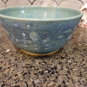 Pottery Handmade Serving, Mixing bowl, Jade and Blue