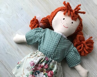 Dressed Rag Doll, Handmade Rag Doll With Clothes