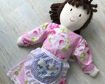 Dressed Rag Doll, Handmade Rag Doll With Clothes