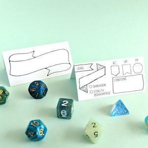 イニシアティブ トラッカー | 手描き | 消去可能 | ダンジョンズ & ドラゴンズ | RPG | ダンジョン マスター | DnD
