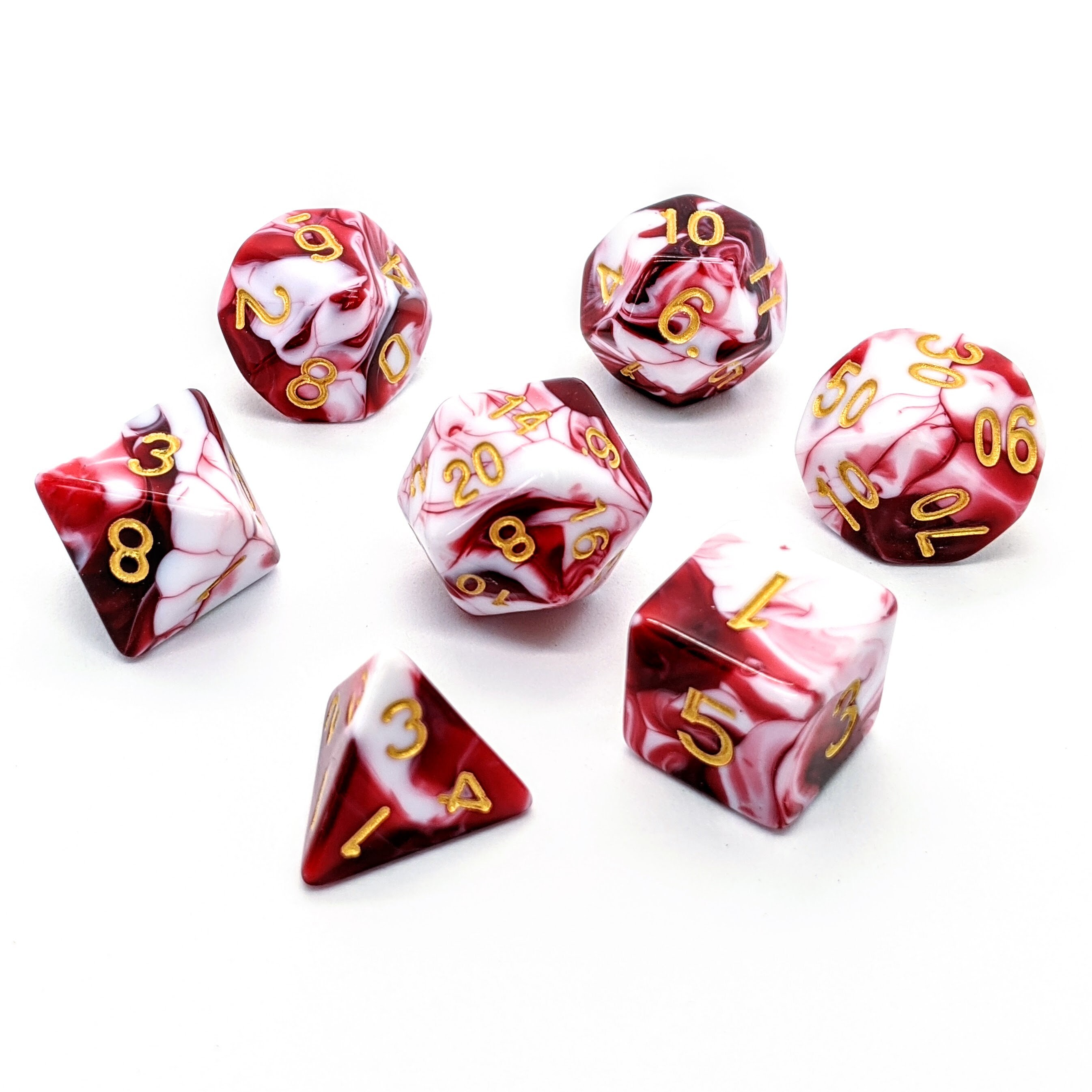 Red Marble Dice Set Polyhedral Dice Set Dungeons and Etsy UK