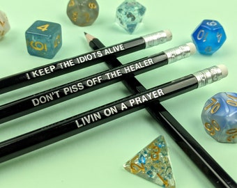 Cleric Class D&D Pencil Set | Don&#39;t Piss off the Healer | Dungeons and Dragons | RPG | DnD | Roll for Initiative | 5e