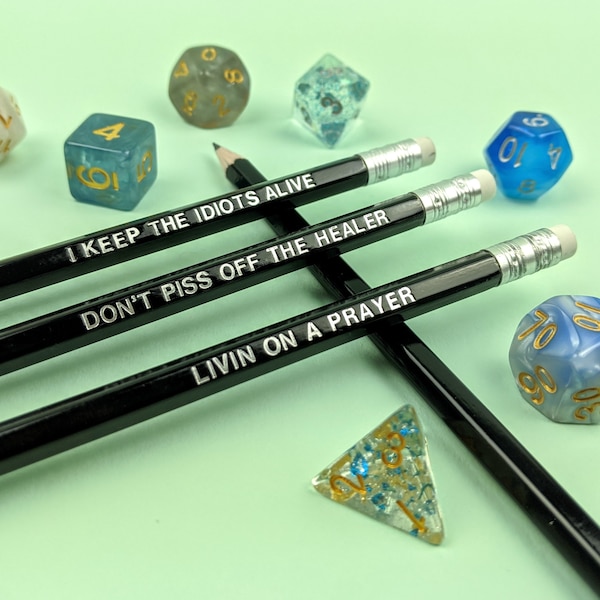 Cleric Class D&D Pencil Set | Don't Piss off the Healer | Dungeons and Dragons | RPG | DnD | Roll for Initiative | 5e