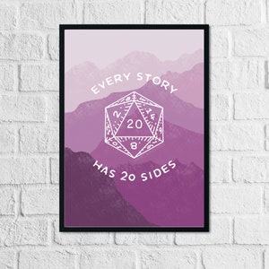 20 Sided Story Art Print | Inspired by Dungeons and Dragons (D&D)