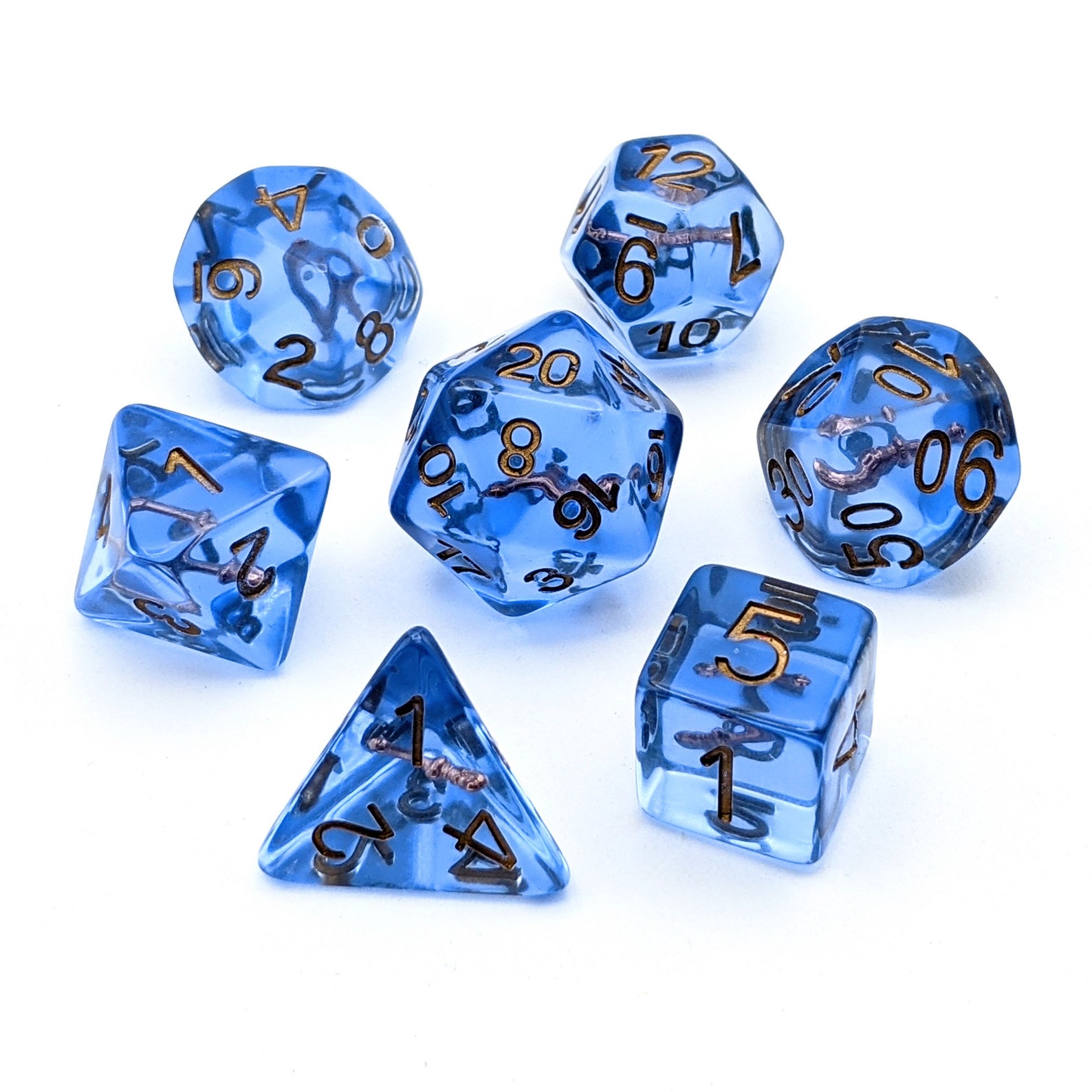 Class Wizard Dice Set 7pc Resin Polyhedral Dice Set for Etsy UK