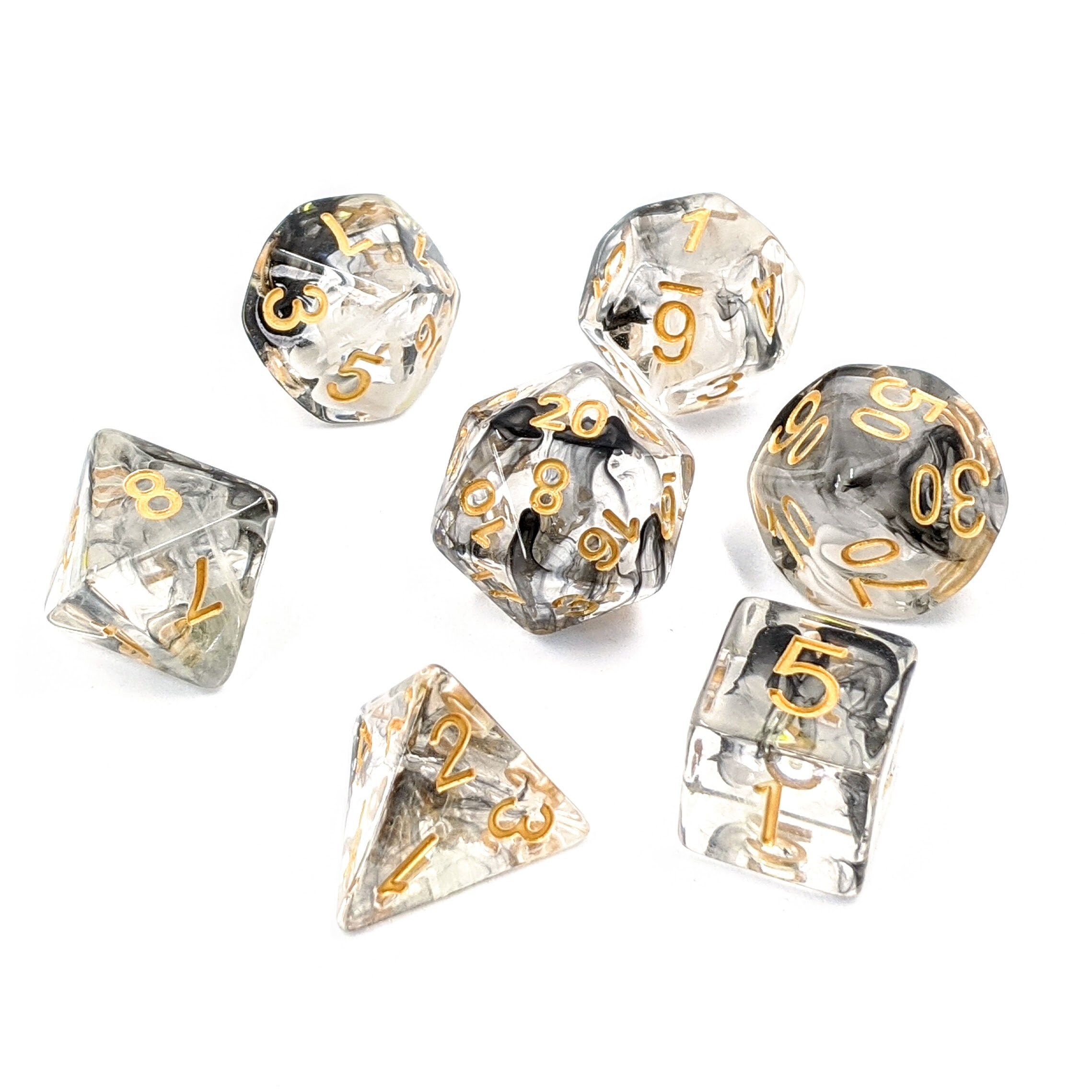Yinyang Dice Set Polyhedral Dice Set Smoke Effect Etsy UK