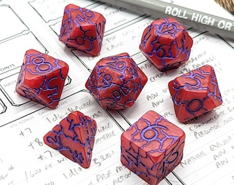 Fractured Soul Dice Set | 7pc Matte Resin Polyhedral Dice Set for Tabletop Role Playing Games such as Dungeons and Dragons (DnD, D&D)