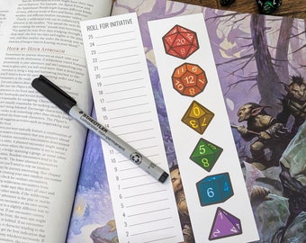 Initiative Tracker Bookmark | Dungeons and Dragons | RPG | DnD | Gift for Geeks | Dungeon Master | Roll for Initiative