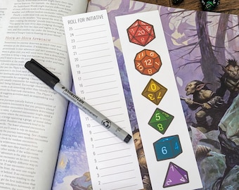 Initiative Tracker Bookmark | Dungeons and Dragons | RPG | DnD | Gift for Geeks | Dungeon Master | Roll for Initiative