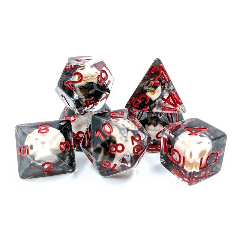Necromancer Dice Set Polyhedral Dice Set Skulls Smoke Etsy UK