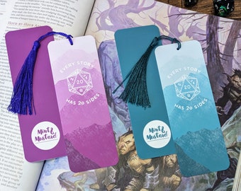 20 Sided Story Bookmarks | D20 Bookmarks Inspired by Dungeons and Dragons (D&D) and TTRPGs