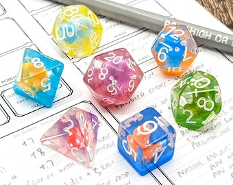 Magic Mushrooms Dice Set | 7pc Resin Polyhedral Dice Set for Tabletop Role Playing Games such as Dungeons and Dragons (DnD, D&D)