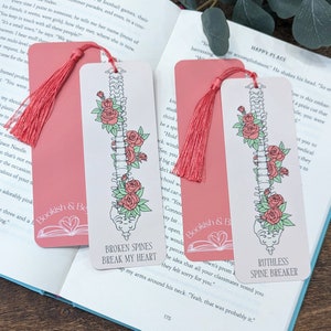 Segnalibri con dorso spezzato, per libri e oltre, segnalibri per topi di biblioteca che leggono libri di fantasia, romanticismo, romanticismo speziato e dark romance