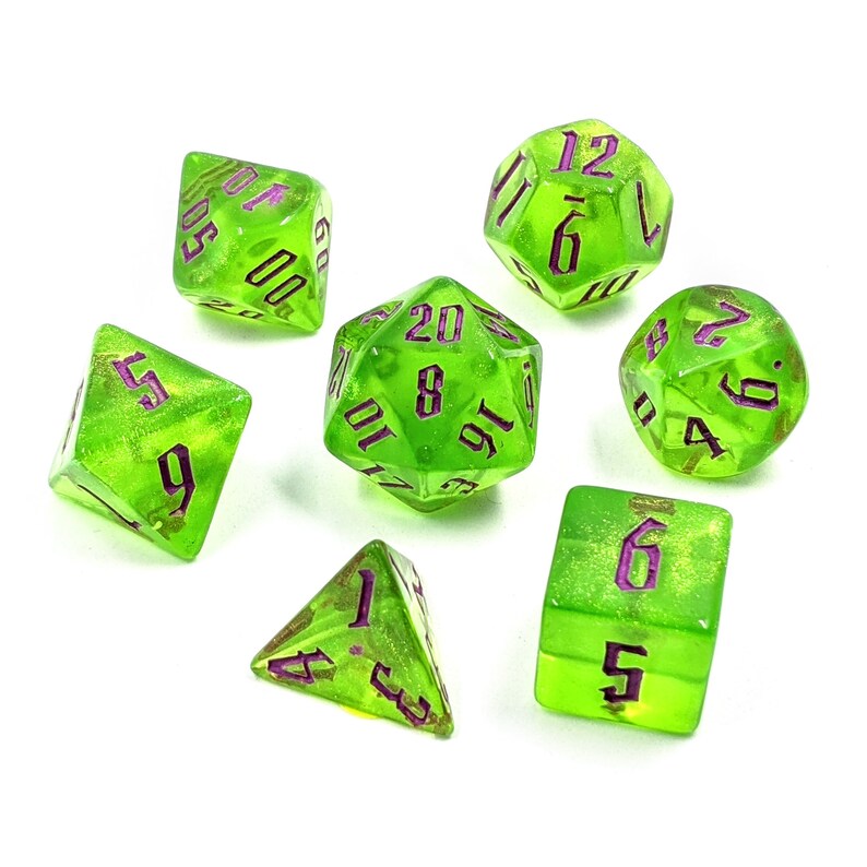 Alchemy Uranium Dice Set 7 Piece Polyhedral Dice Set for Etsy