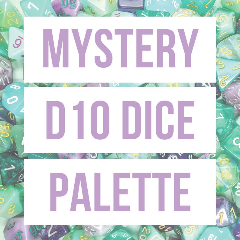 Mystery D10 Dice Palette Mixed set of 5x 10 sided dice Polyhedral Dice for Tabletop Role Playing Games like Vampire: The Masquerade image 1