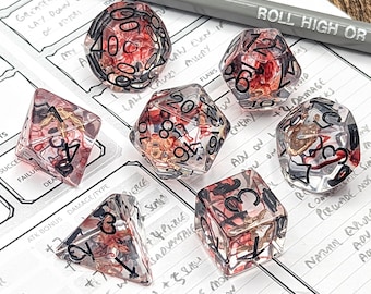 Dagger, Dagger, Dagger Dice Set | 7pc Resin Polyhedral Dice Set for Tabletop Role Playing Games such as Dungeons and Dragons (DnD, D&D)