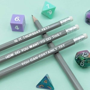 Critter Pencil Set Dungeons and Dragons RPG DnD Dungeon Master Pencils Roll for Initiative D&D image 1