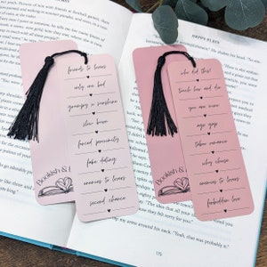 Segnalibri Romance Tropes / Bookish & Beyond / Segnalibri per topi di biblioteca che leggono libri fantasy, romantici, piccanti e oscuri